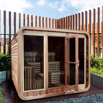 6000W Hemlock موقد سخان مكعب شكل بخار جاف ساونا خارج خشبية