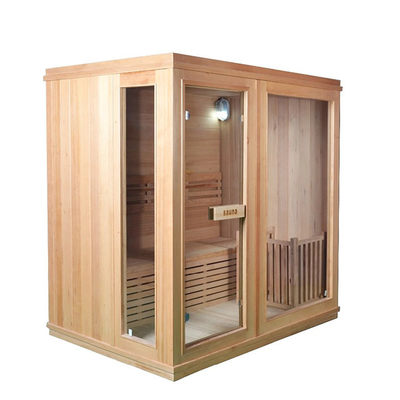 6KW داخلي 4 أشخاص تقليدي بخار ساونا خشبي