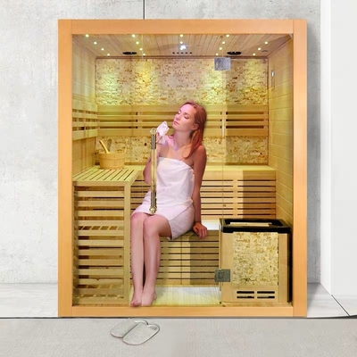 غرفة بخار الساونا من Hemlock Wood Home من 4 إلى 5 أشخاص مع سخان موقد 6kw