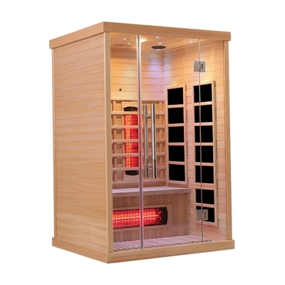 1750W Hemlock Solid Wood 2 Person Infrared Sauna للمنزل الداخلي