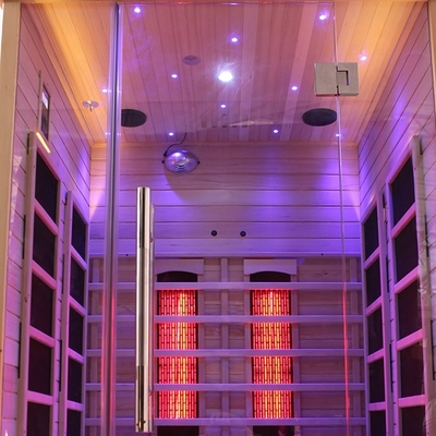 1750W Hemlock Solid Wood 2 Person Infrared Sauna للمنزل الداخلي