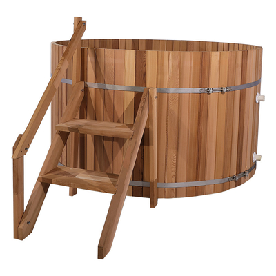 3-4 أشخاص في الهواء الطلق من خشب الأرز الأحمر الصنوبر Thermowood خشبي يعمل بالحوض الساخن مع موقد حرق الخشب الخارجي