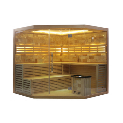 غرفة ساونا بخار داخلية فاخرة من Hemlock / Red Cedar Wood تتسع لـ 6 أشخاص