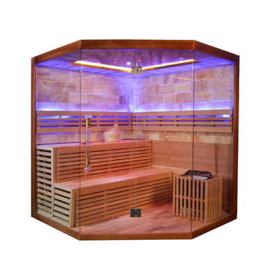 غرفة ساونا بخار داخلية فاخرة من Hemlock / Red Cedar Wood تتسع لـ 6 أشخاص