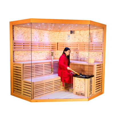 غرفة بخار بخار Hemlock Ozone من 4 إلى 5 أشخاص مع سخان موقد 6kw