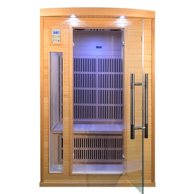 1750w الخشب الجاف 2 شخص الأشعة تحت الحمراء ساونا الساونا المنزل داخلي